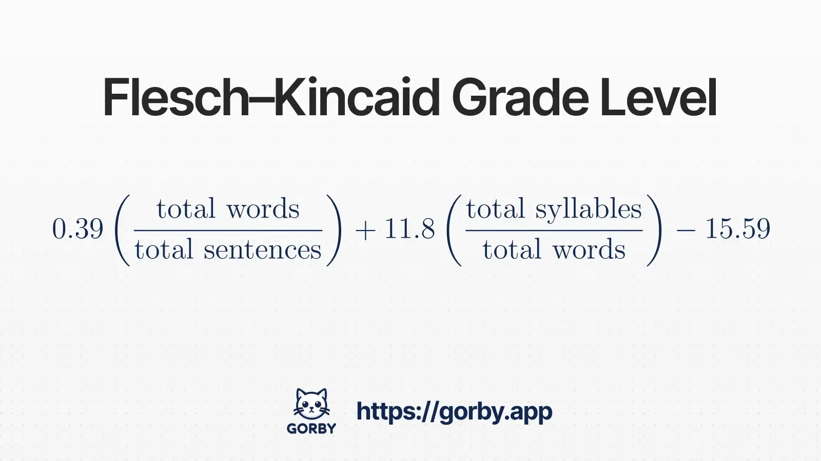 Flesch-Kincaid Grade Level Formula