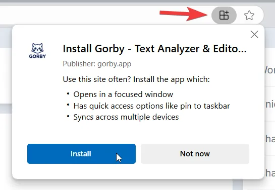 Install Gorby in Edge