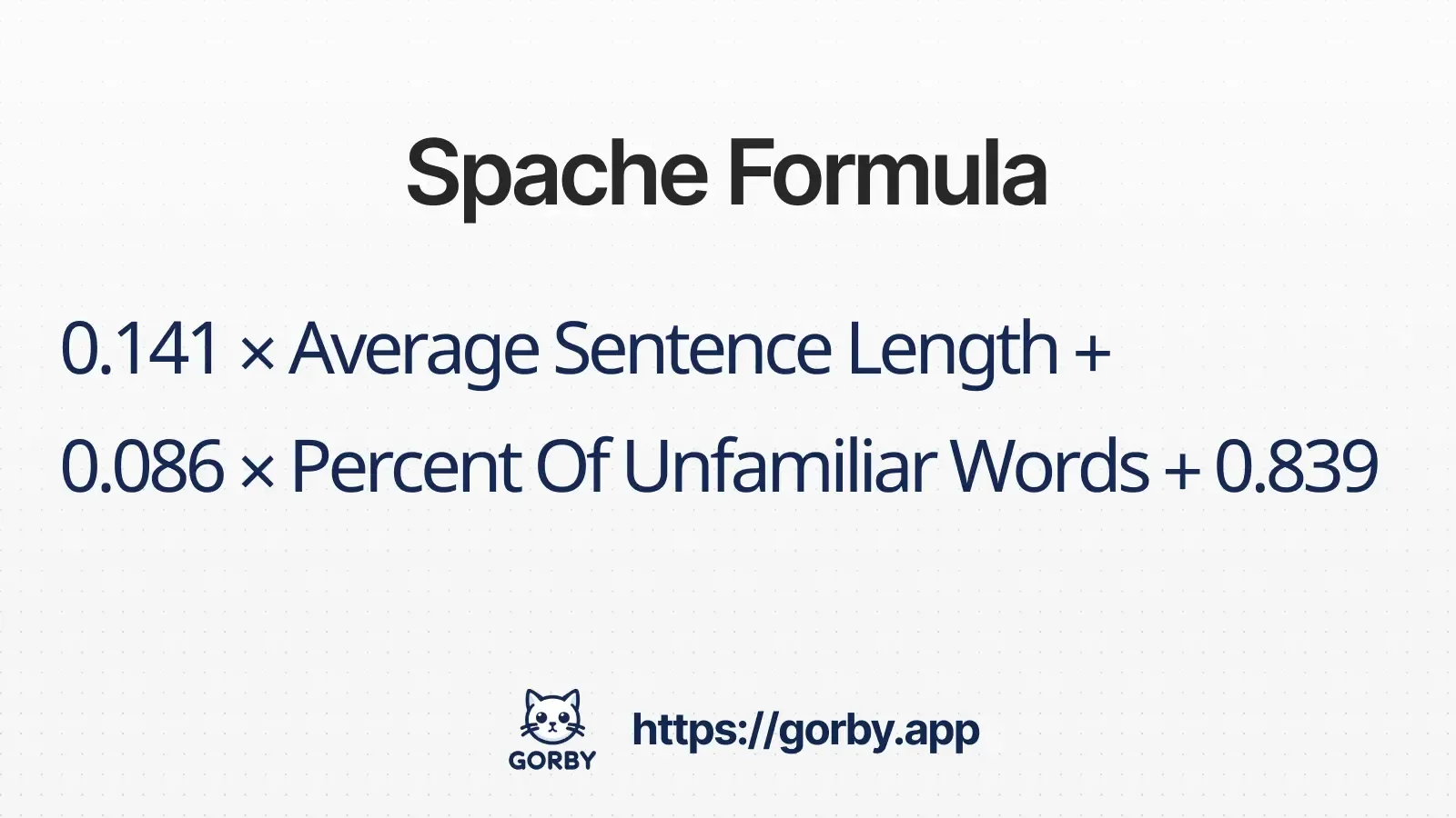 Spache Readability Formula