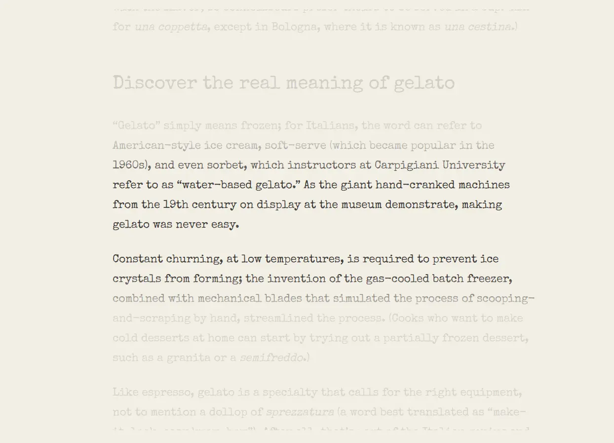 Full Focus Mode writing view with a centered article layout and floating footer stats.
