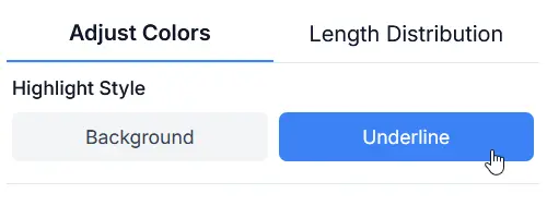 Changing highlighting style interface