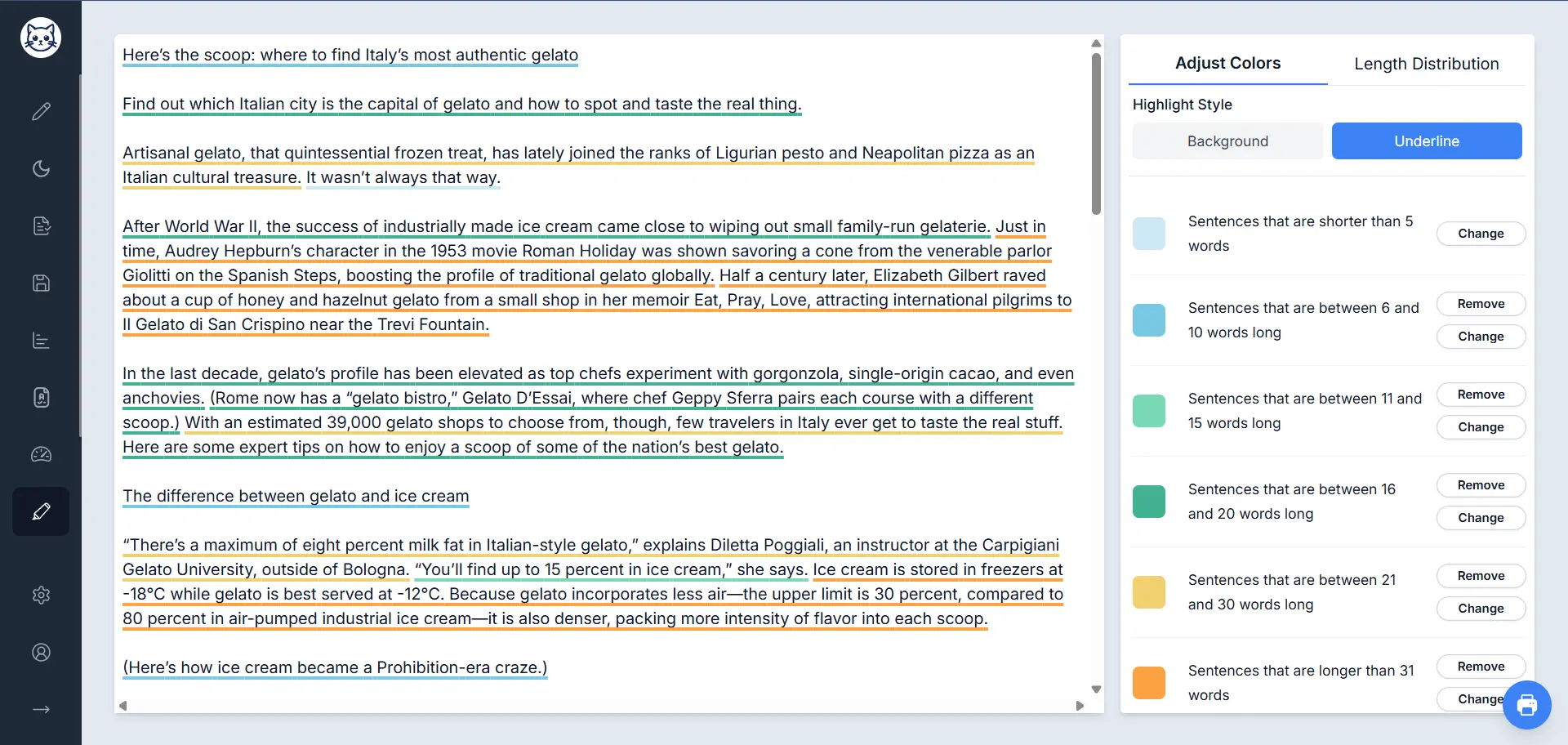 Sentence Highlighter screenshot