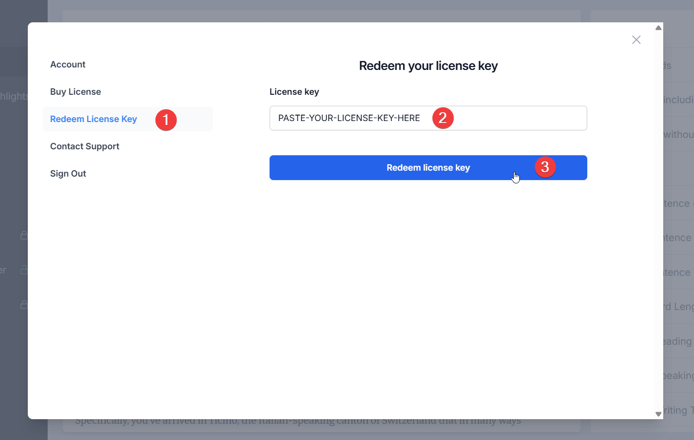 The Redeem tab in Gorby's account settings